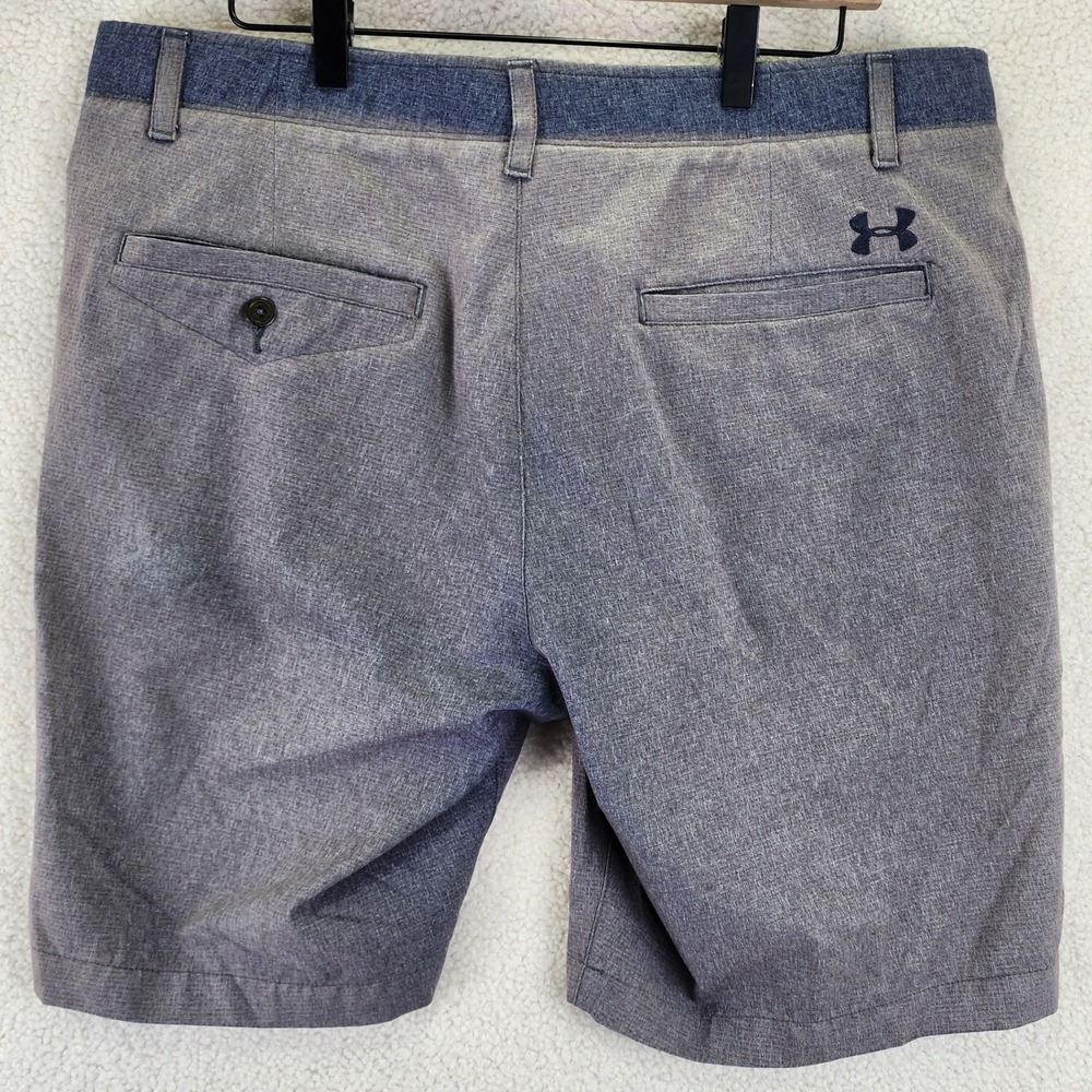Under Armour HeatGear Mens Sz 38 Golf Shorts Loose Fit Gray Polyester Blend - Picture 2 of 7
